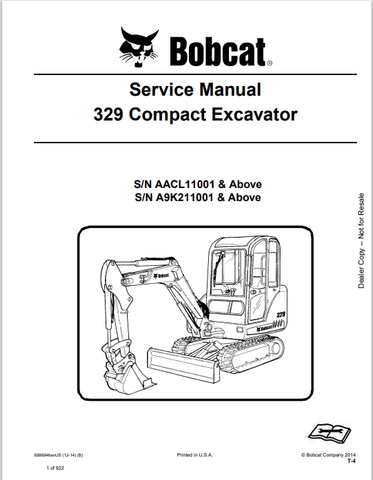 Discover the comprehensive service manual for the BOBCAT 329 Compact Excavator (6986946). Download the PDF for expert maintenance and repair guidance.