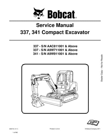 Unlock the full potential of your BOBCAT 337 and 341 excavators with the comprehensive Service Manual (Part No. 6986746). This PDF file, covering models from 2010 to 2011, provides detailed instructions, schematics, and troubleshooting tips to ensure optimal performance and maintenance of your equipment. With easy navigation and clear illustrations, this manual is an essential resource for both seasoned professionals and DIY enthusiasts, helping you save time and money on repairs while extending the life of