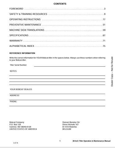 BOBCAT 38 INCH (6901227) OPERATION & MAINTENANCE MANUAL PDF DOWNLOAD