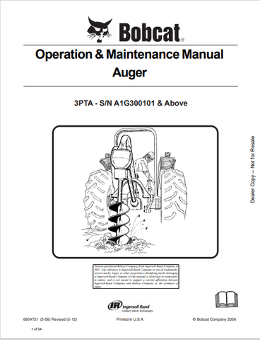Discover the comprehensive BOBCAT 3PTA Auger Operation & Maintenance Manual (6904721) in PDF format. Ensure optimal performance and longevity of your equipment.