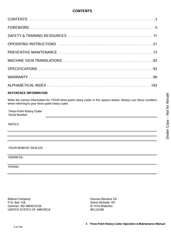 BOBCAT 3RC60SB (6989548) OPERATION AND MAINTENANCE MANUAL PDF FILE