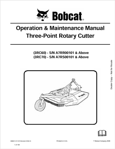  Discover the comprehensive operation and maintenance manual for BOBCAT 3RC60 and 3RC70 three-point rotary cutters. Download the PDF for essential guidance.