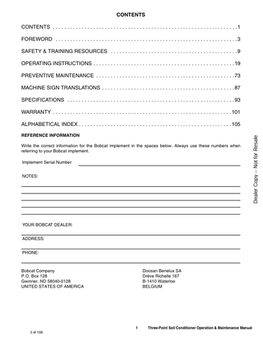 BOBCAT 3SC60H (6987448) OPERATION AND MAINTENANCE MANUAL PDF FILE