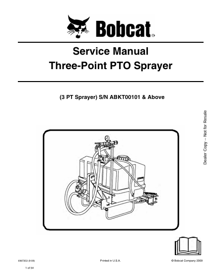  Discover the comprehensive BOBCAT 3 PT Sprayer Service Manual (6987353) in PDF format. Get expert guidance for maintenance and operation today!