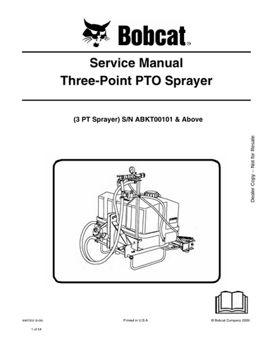  Discover the comprehensive BOBCAT 3 PT Sprayer Service Manual (6987353) in PDF format. Get expert guidance for maintenance and operation today!