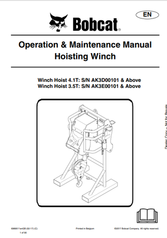 Discover the comprehensive operation and maintenance manual for BOBCAT 4.1T and 3.5T hoisting winches. Download the PDF for essential guidelines and tips.