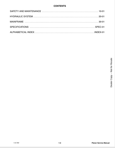 BOBCAT 40PSL, 48PSL PLANER (6901087ENUS) SERVICE MANUAL PDF FILE