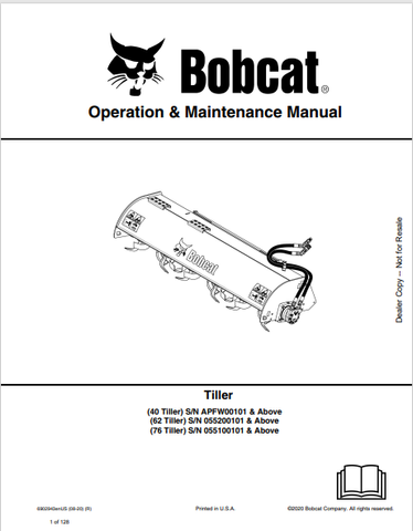  Discover the comprehensive operation and maintenance manual for BOBCAT 40, 62, and 76 tillers. Download the PDF file for essential guidance and tips.