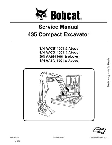 Unlock the full potential of your BOBCAT 435 with the comprehensive Service Manual (6986749) designed for models AACB11001, AACD11001, AA8911001, AA8A11001, and UP. This PDF file is an essential resource for maintenance and repair, providing detailed diagrams, troubleshooting tips, and step-by-step instructions to keep your equipment running smoothly. Whether you're a seasoned technician or a DIY enthusiast, this manual ensures you have the knowledge and tools needed to tackle any service task with confiden