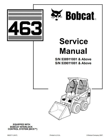Unlock the full potential of your BOBCAT 463 with the comprehensive Service Manual (Part No. 6903711). This PDF file is an essential resource for maintenance and repair, providing detailed diagrams, troubleshooting tips, and step-by-step instructions tailored for models 538911001 and 539011001 and up. Ensure your equipment runs smoothly and efficiently, saving you time and money on repairs. Invest in this invaluable guide today and keep your BOBCAT in peak condition!