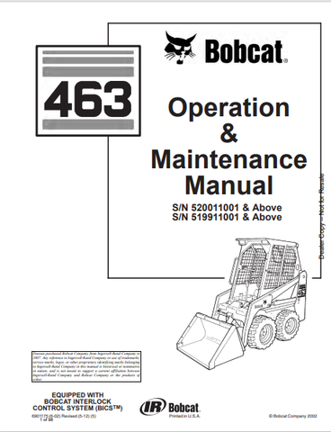  Discover the comprehensive BOBCAT 463 Operation & Maintenance Manual (6901175) in PDF format. Ensure optimal performance and care for your equipment.