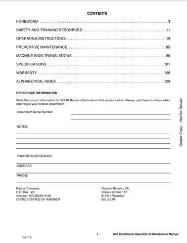 BOBCAT 48SCM (6902008ENUS) OPERATION AND MAINTENANCE MANUAL PDF FILE