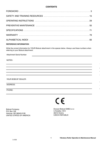 BOBCAT 48 (6987312ENGB) OPERATION & MAINTENANCE MANUAL PDF DOWNLOAD