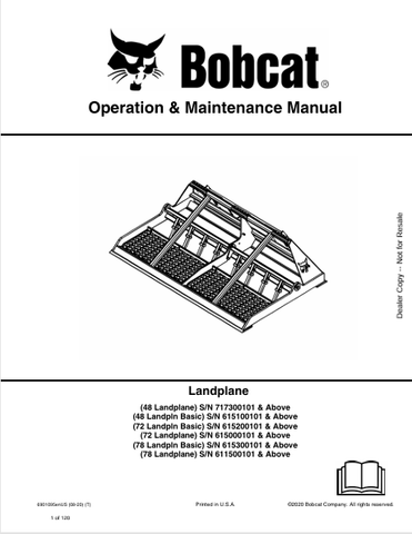  Discover the comprehensive BOBCAT 48, 72, 78 Landplane Operation & Maintenance Manual (6901095) in PDF format. Essential for optimal performance and care.