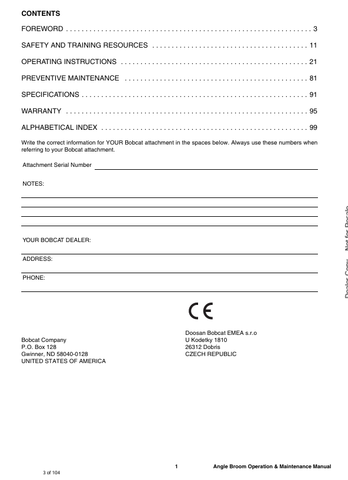BOBCAT 52, 64 ANGLE BROOM (7395757) OPERATOR MANUAL PDF DOWNLOAD
