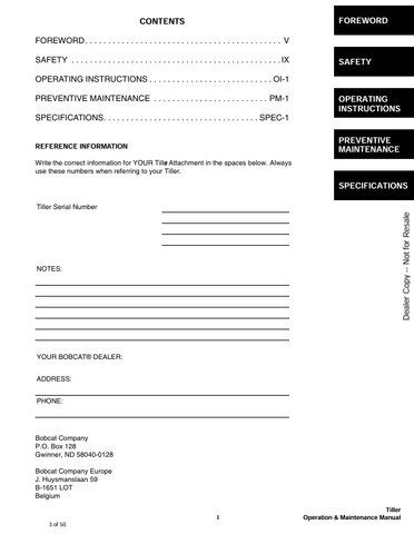BOBCAT 52, 68 INCH (6722851) OPERATION AND MAINTENANCE MANUAL PDF FILE