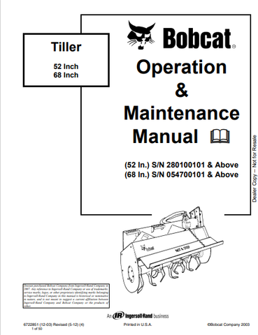  Discover the comprehensive operation and maintenance manual for BOBCAT 52 and 68-inch tillers. Download the PDF file for essential guidelines and tips.