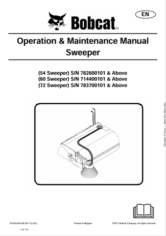 Discover the comprehensive BOBCAT Sweeper Operation & Maintenance Manual (6724016) in PDF format. Ensure optimal performance with expert guidance.