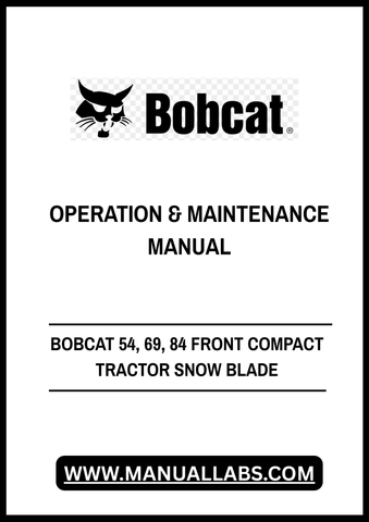 Introducing the BOBCAT 54, 69, 84 Front Compact Tractor Snow Blade Operation & Maintenance Manual, a must-have resource for any BOBCAT owner. This comprehensive PDF file provides detailed instructions on the operation and maintenance of your snow blade, ensuring optimal performance during winter months. With easy-to-follow guidelines, you can confidently tackle snow removal tasks with your compact tractor.