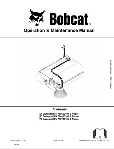 Discover the comprehensive operation and maintenance manual for BOBCAT 54, 60, and 72 Sweepers. Download the PDF for essential insights and guidelines.