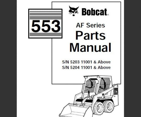Discover the ultimate resource for maintaining and repairing your BOBCAT 553 AF-Series Skid Steer with our comprehensive Parts Catalog Manual. This essential guide provides detailed diagrams and part numbers, ensuring you can easily identify and order the components you need to keep your machine running smoothly.