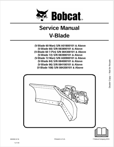 Discover the comprehensive service manual for BOBCAT V-Blades (60, 72, 84, 96, 108). Download the PDF file for expert guidance and maintenance tips.