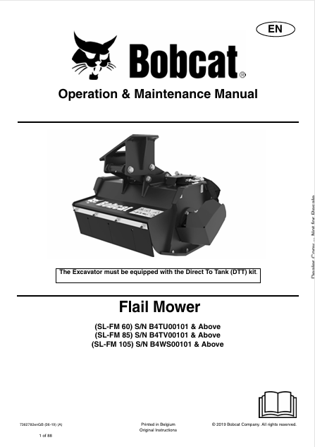  Discover the comprehensive operation and maintenance manual for BOBCAT 60, 85, and 105 flail mowers. Download the PDF file for essential guidance.