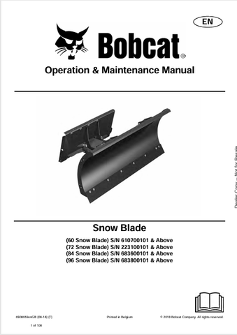Discover the comprehensive operation and maintenance manual for BOBCAT snow blades (60", 72", 84", 96"). Download the PDF for essential guidelines and tips.