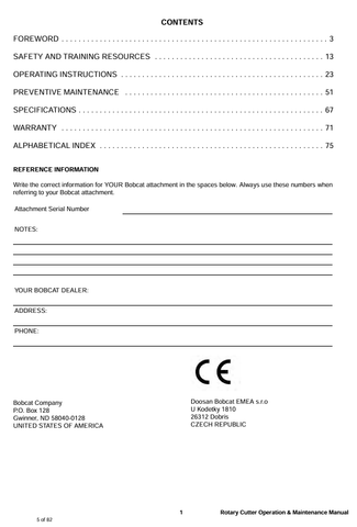 BOBCAT 66 (6990844ENGB) OPERATION AND MAINTENANCE MANUAL PDF FILE