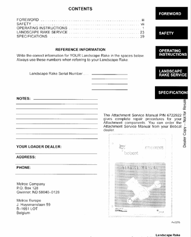 BOBCAT (6722755) OPERATION & MAINTENANCE MANUAL PDF DOWNLOAD