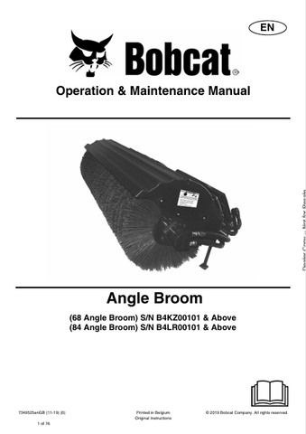 Discover the comprehensive operation and maintenance manual for BOBCAT 68 and 84 angle brooms. Download the PDF file for essential guidelines and tips.