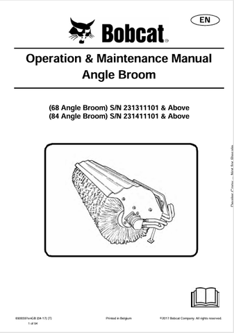 Discover the comprehensive operation and maintenance manual for the BOBCAT 68 and 84 Angle Broom. Download the PDF file for essential insights and guidelines.