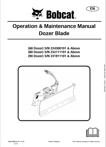Discover the comprehensive operation and maintenance manual for BOBCAT 68, 80, and 90 dozers. Download the PDF file (6900819) for expert guidance.