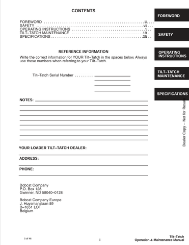 BOBCAT (6900630) OPERATION & MAINTENANCE MANUAL PDF DOWNLOAD