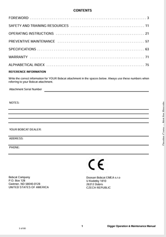 BOBCAT (6900948ENGB) OPERATION & MAINTENANCE MANUAL PDF FILE
