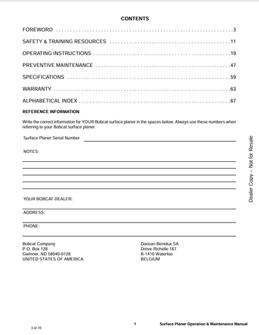 BOBCAT (6900993) OPERATION & MAINTENANCE MANUAL PDF FILE