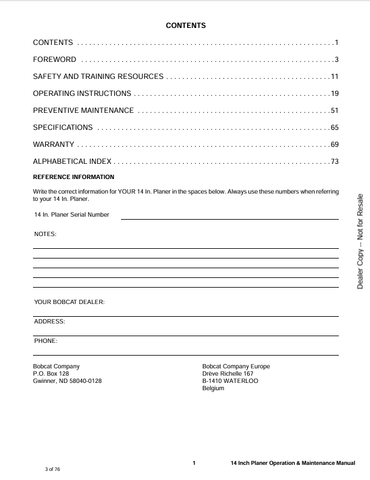 BOBCAT (6901034ENUS) OPERATION & MAINTENANCE MANUAL PDF FILE