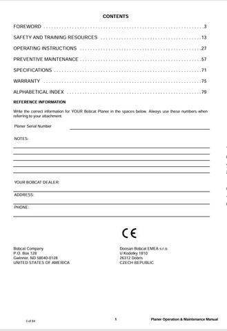 BOBCAT (6901046ENGB) OPERATION & MAINTENANCE MANUAL PDF FILE