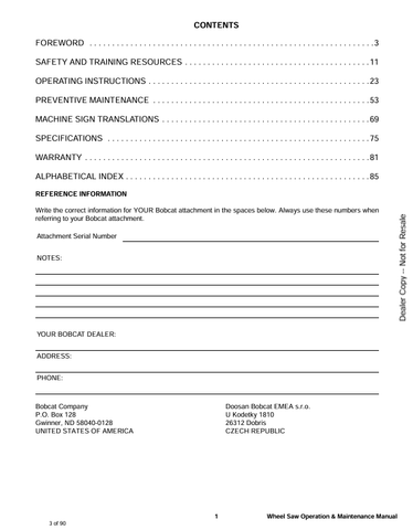 BOBCAT (6901047ENUS) OPERATION AND MAINTENANCE MANUAL PDF FILE