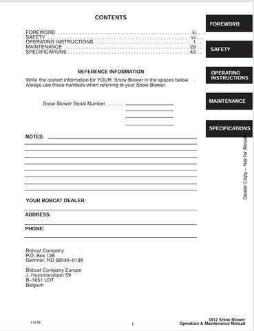 BOBCAT (6901168) OPERATION & MAINTENANCE MANUAL PDF DOWNLOAD