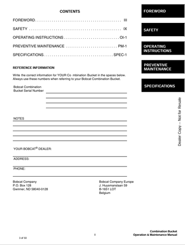 BOBCAT (6901384) OPERATION AND MAINTENANCE MANUAL PDF DOWNLOAD