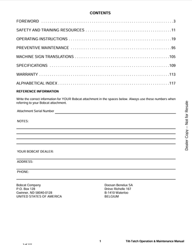 BOBCAT (6903158ENUS) OPERATION AND MAINTENANCE MANUAL PDF FILE