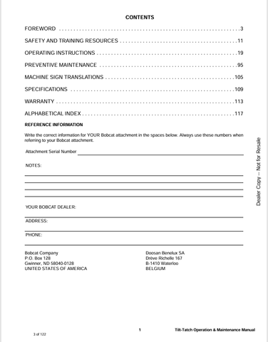 BOBCAT (6903158ENUS) OPERATION & MAINTENANCE MANUAL PDF DOWNLOAD