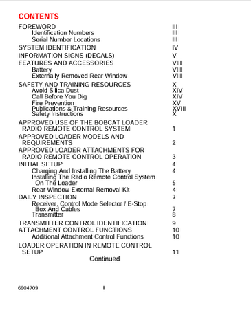 BOBCAT (6904709) OPERATION AND MAINTENANCE MANUAL PDF FILE