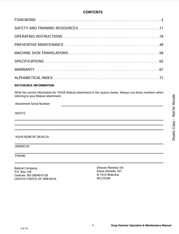 BOBCAT (6904968ENUS) OPERATION & MAINTENANCE MANUAL PDF FILE