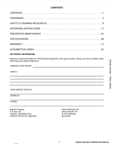 BOBCAT (6986508) OPERATION & MAINTENANCE MANUAL PDF DOWNLOAD