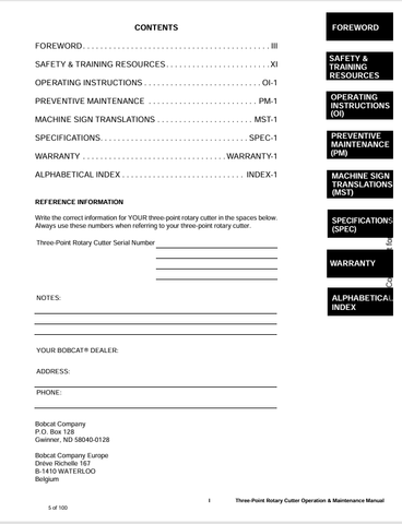 BOBCAT (6986513) OPERATION & MAINTENANCE MANUAL PDF DOWNLOAD