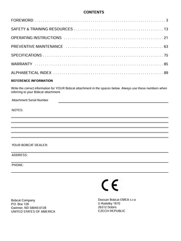 BOBCAT (6987325ENGB) OPERATION & MAINTENANCE MANUAL PDF FILE