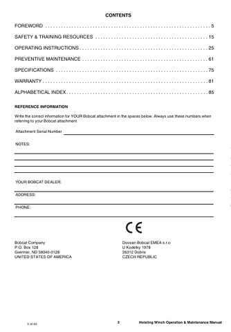 BOBCAT (6989511ENGB) OPERATION AND MAINTENANCE MANUAL PDF FILE