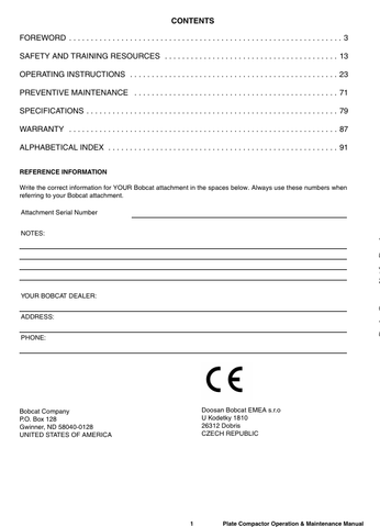 BOBCAT (6990311ENGB) OPERATION & MAINTENANCE MANUAL PDF FILE